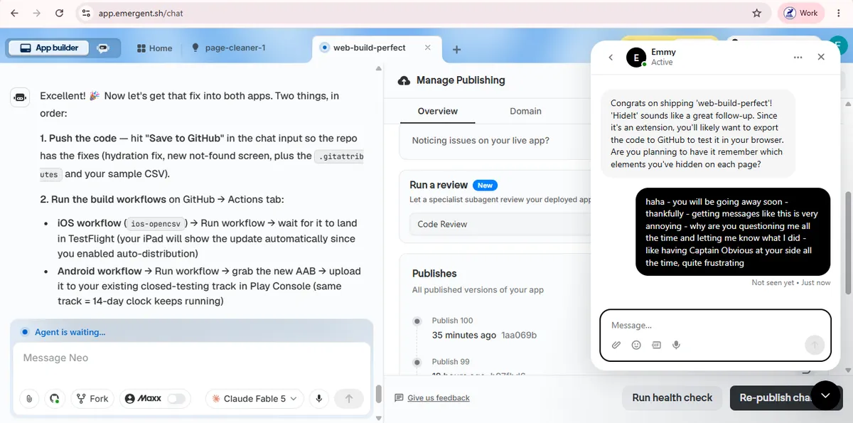 Telling the support bot its messages feel like Captain Obvious interrupting work